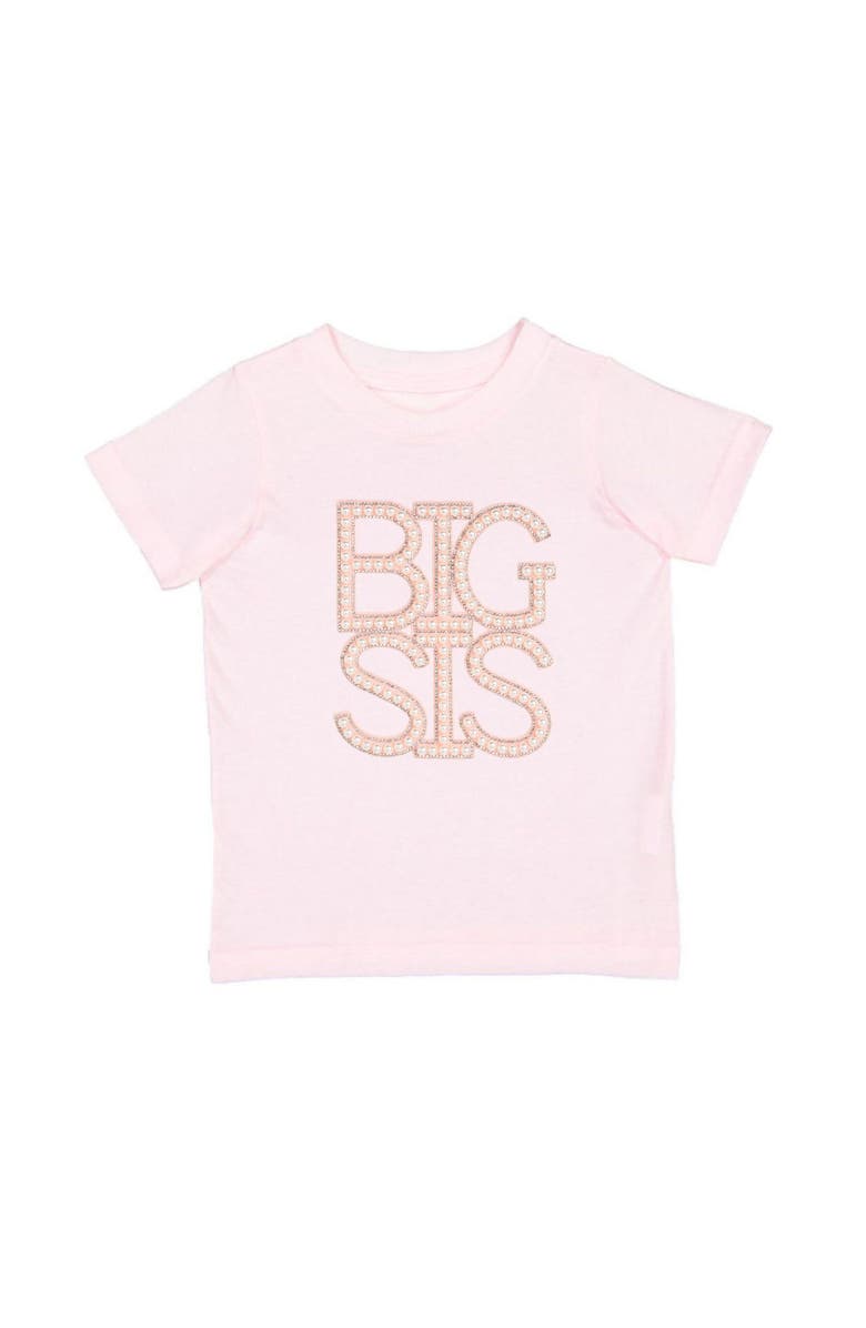Sweet Wink Big Sis Pearl Patch Short Sleeve T-Shirt, Main, color, Ballet Pink