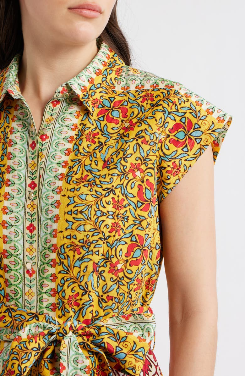 Elie Tahari Fran Baroque Print Tie Waist Shirtdress, Alternate, color, Baroque Print