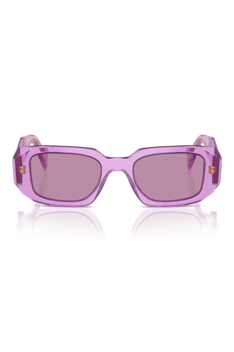 49mm Small Rectangular Sunglasses, Main, color, VIOLET