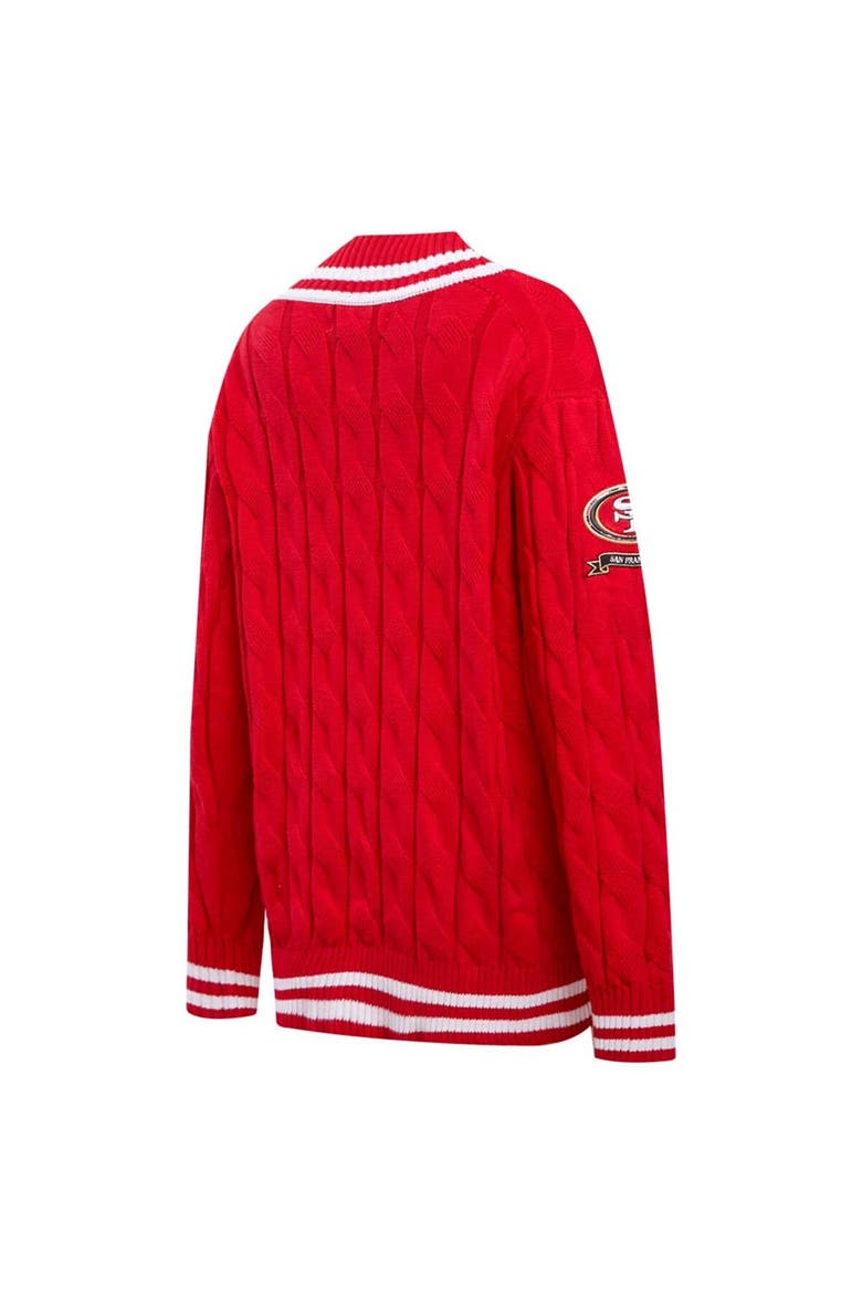 Women's Pro Standard  Scarlet San Francisco 49ers Prep V-Neck Pullover Sweater, Alternate, color, Scarlet