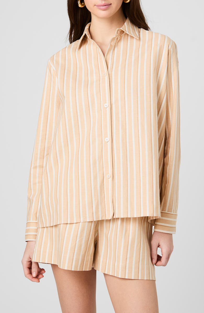 French Connection Aspen Stripe Shirt, Main, color, Sandlot Stripe