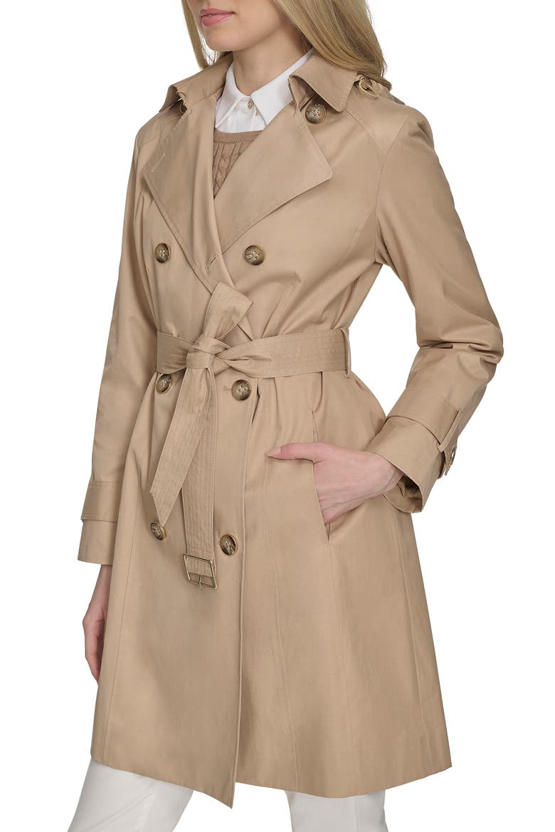 Water Resistant Trench Coat with Removable Hood, Alternate, color, KHAKI