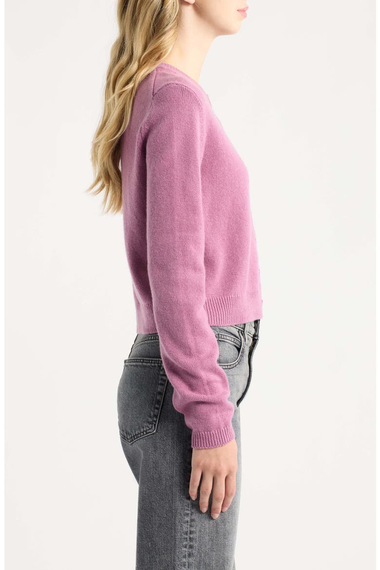 Clara Cashmere Crew Cardigan, Alternate, color, NARCISSUS