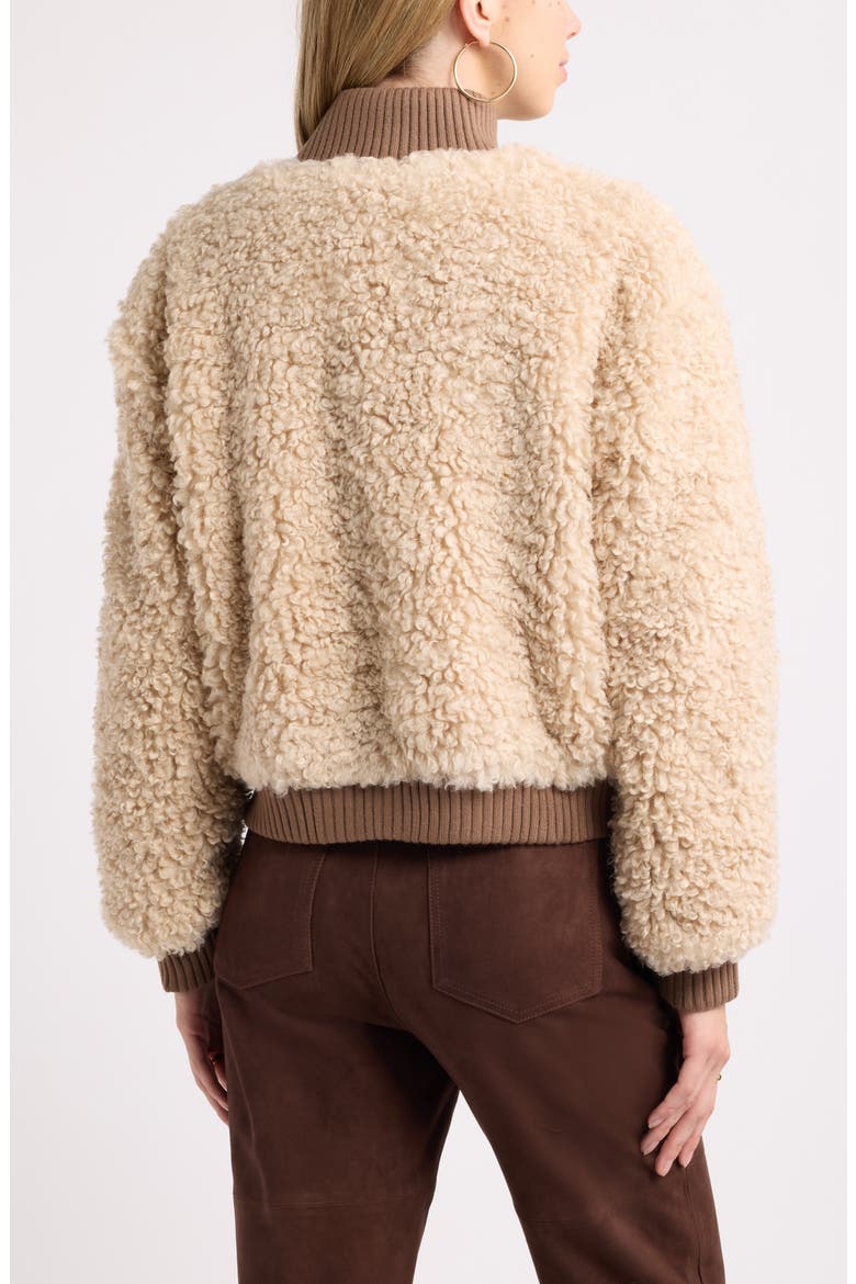 Faux Shearling Bomber Jacket, Alternate, color, NATURAL