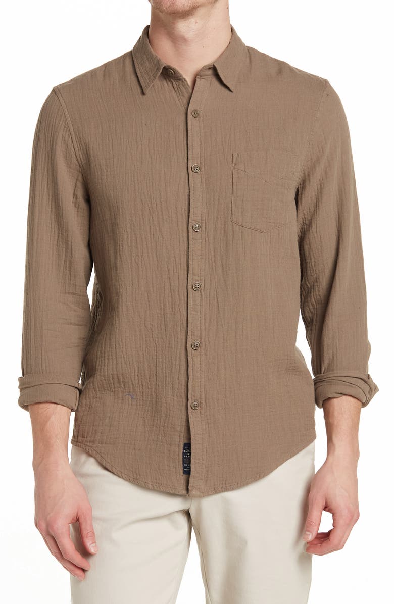 Lucky Brand Ballona Cotton Long Sleeve Button-Up Shirt, Main, color, 
