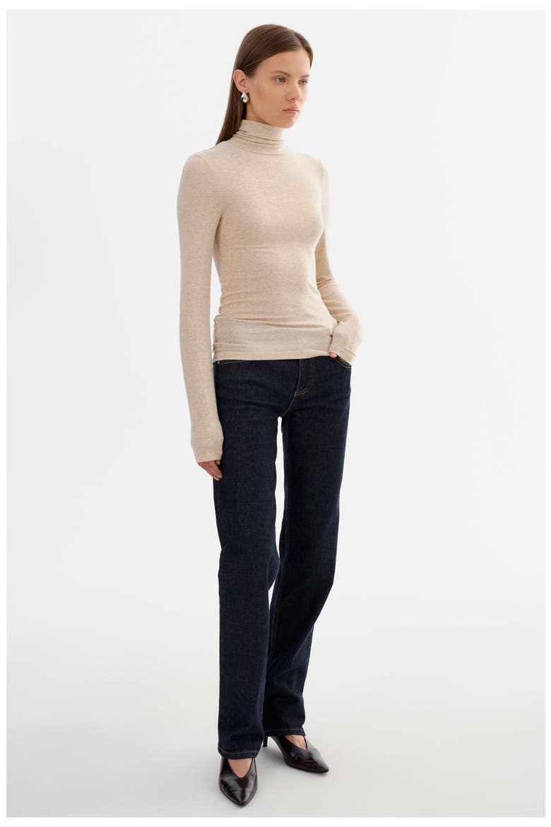 Sadie | Long Sleeve Mockneck Top, Alternate, color, Heather Beige