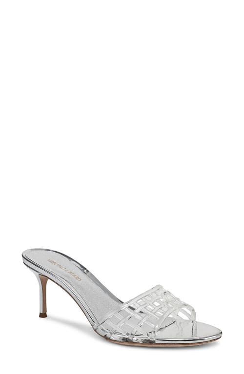 Veronica Beard Tia Jelly Stiletto Slide Sandals In Clear/silver