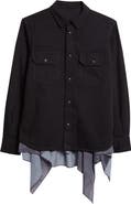 Sacai Mixed Media Handkerchief Hem Shirt