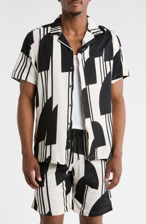 Abstract Print Camp Shirt