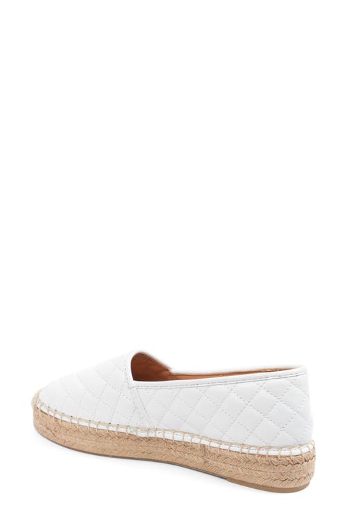 Patricia Green Abigail Espadrille Slip-on In White Quilted Leather