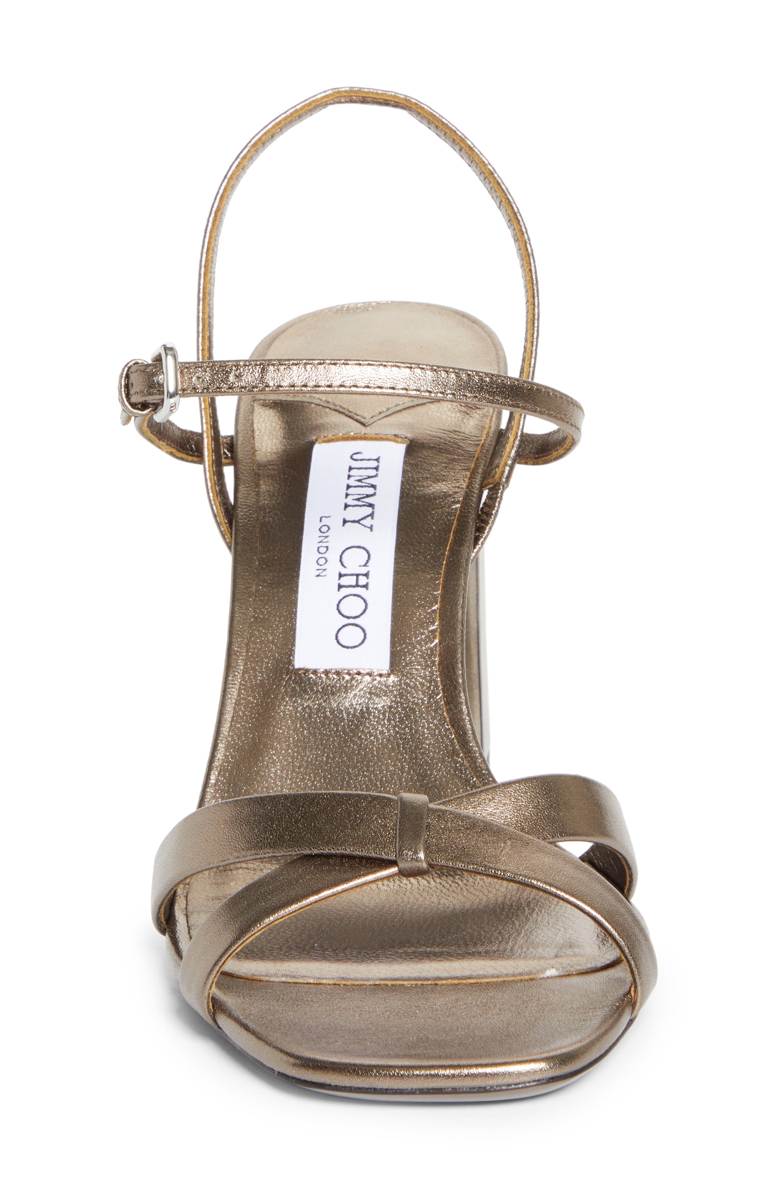 Jimmy Choo Elsy Block Heel Sandal, Alternate, color, Pewter