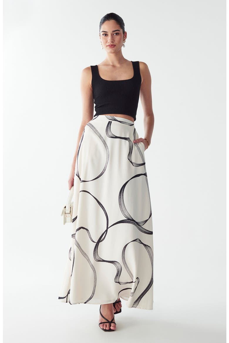 Saras Maxi Skirt, Alternate, color, Abstract Swirl