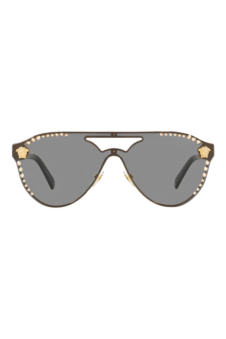 42mm Shield Sunglasses, Main, color, GOLD/ DARK GREY