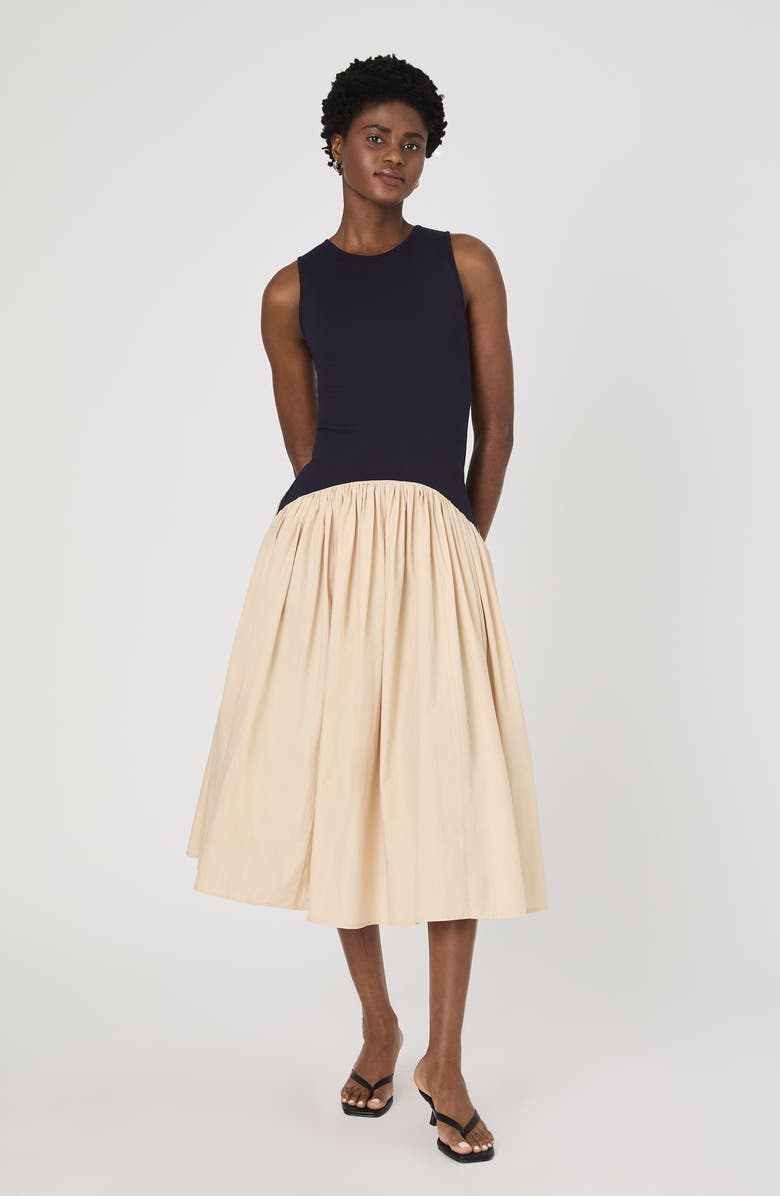 French Connection Kayle Jia Mixed Media Midi Dress | Nordstrom