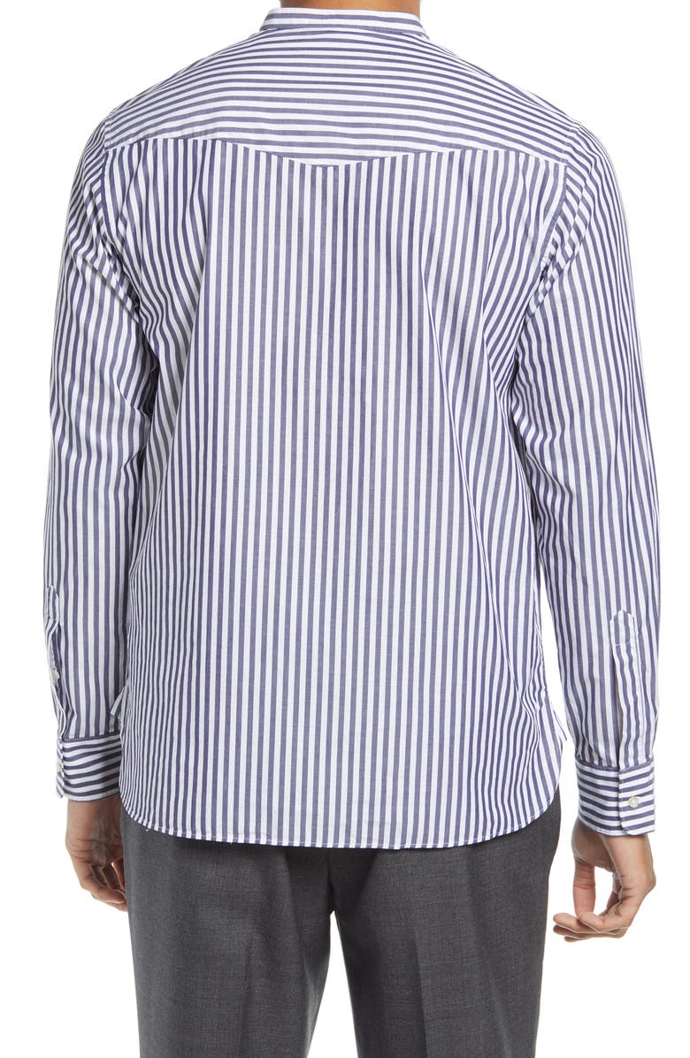 Officine Générale Men's Alfred Slim Fit Stripe Popover Shirt, Alternate, color,