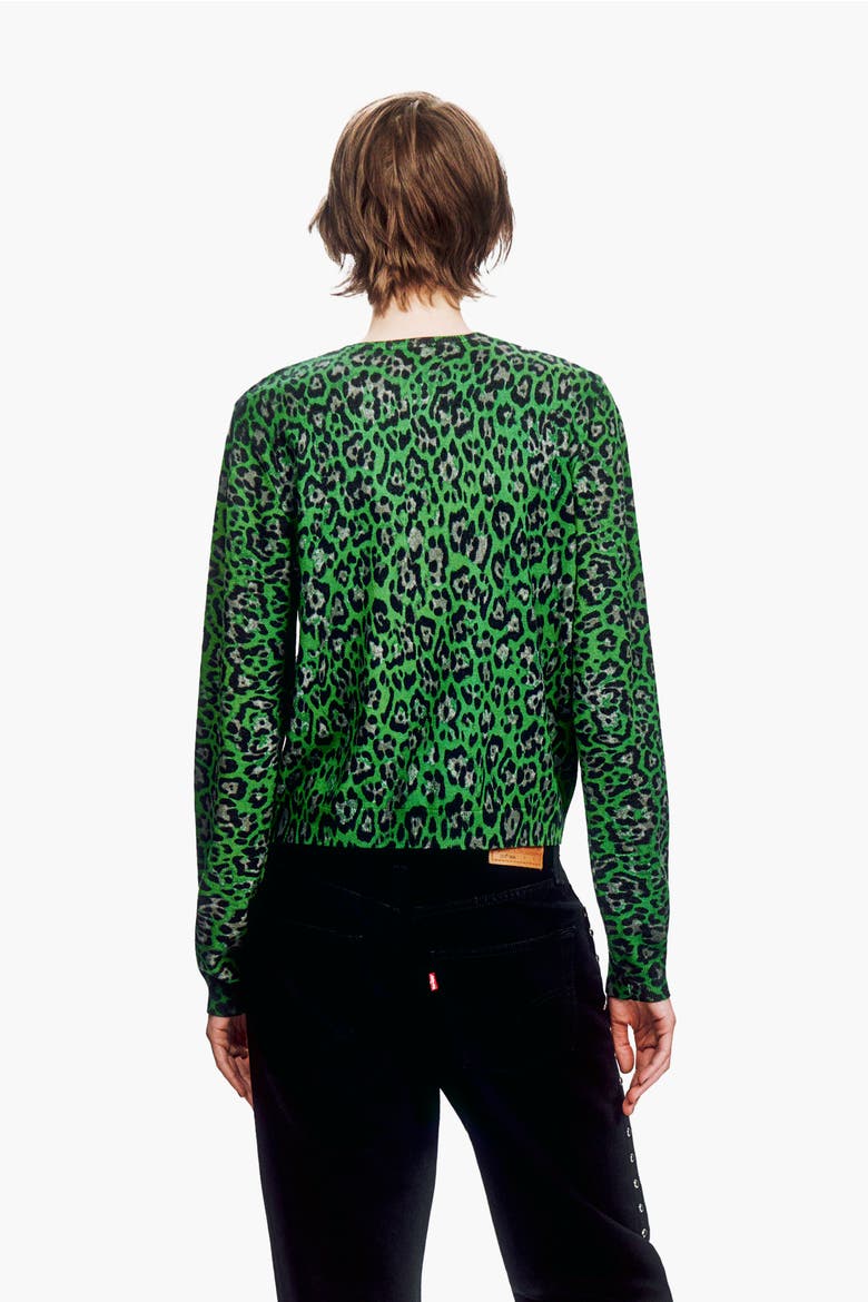 Jaguar Printed Knit Cardigan, Alternate, color, JADE MULTI