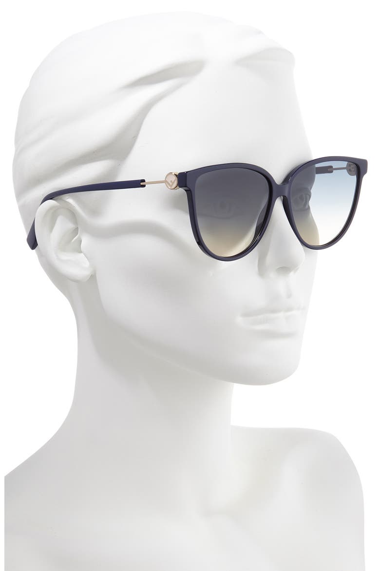 59mm Cat Eye Sunglasses, Alternate, color, BLUE