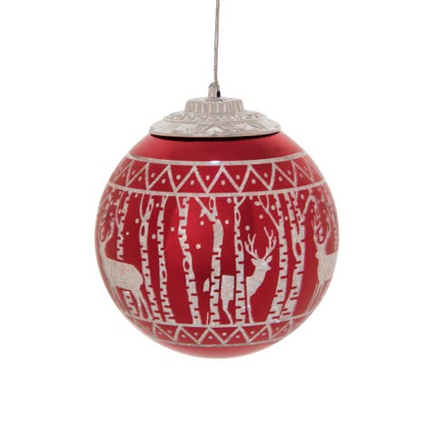 Scandi Deer In Woods LED Ornament