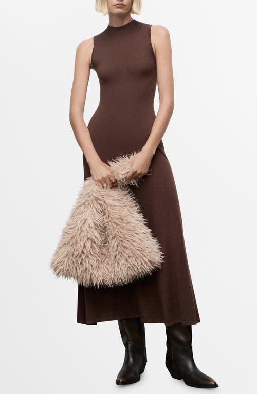 Mango Sleeveless A-line Dress In Brown