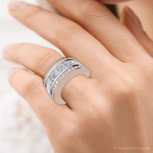 Bliss Diamond 5 3/4ct Bold Diamond Statement Ring 14k Gold Or Platinum Lab Grown In Gold