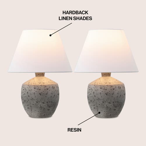 Jonathan Y Myron 18" Minimalist Scandinavian Concrete Effect Resin/iron Led Table Lamp In Antique Gray