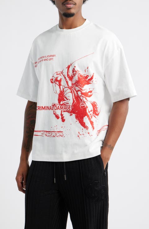 Samurai Cotton Graphic T-Shirt