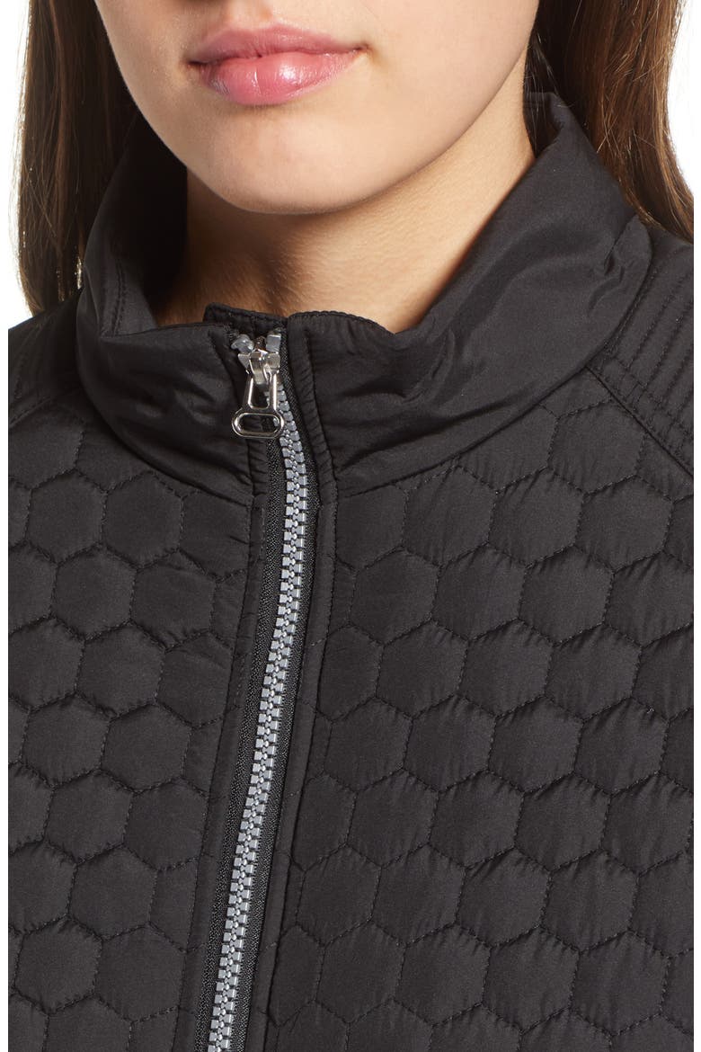 Honeycomb Quilted Moto Jacket, Alternate, color, BLACK