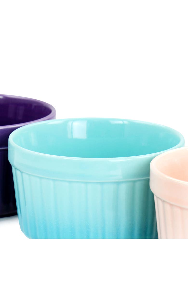Crockpot Thornburg 6 Piece 12 Ounce Round Stoneware Ramekin Set in Pastel, Alternate, color, Blue