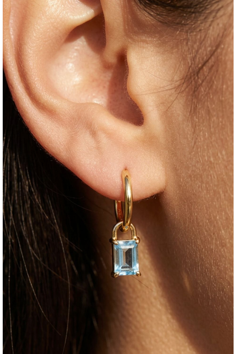 Iris Birthstone Hoops, Alternate, color, Aquamarine
