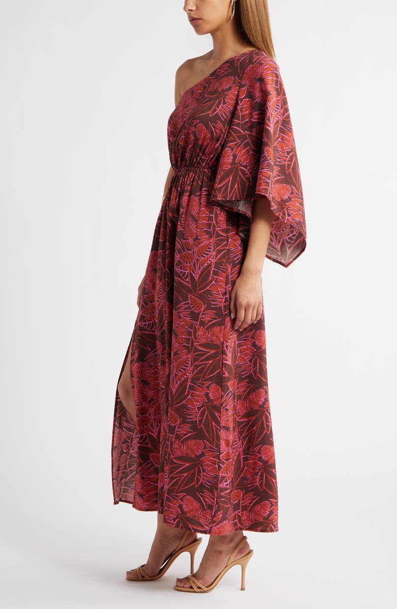 Chelsea28 Floral One-Shoulder Maxi Dress, Alternate, color, Rust Pink Aubri Abstract