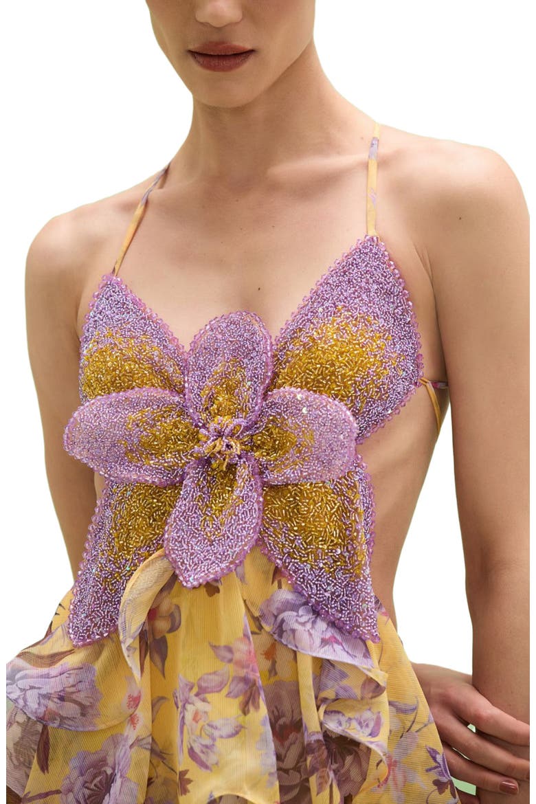 Peony Butterfly Maxi Dress, Alternate, color, YELLOW