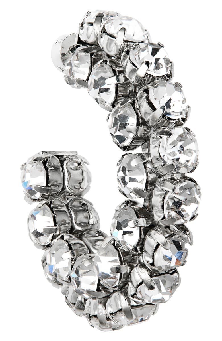 Area Small Crystal Hoop Earrings, Alternate, color, Silver