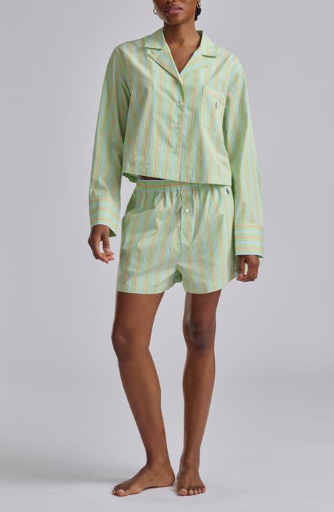 Crop Cotton Poplin Short Pajamas