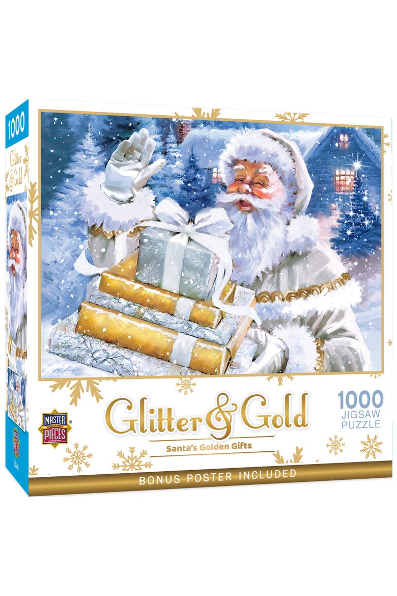 Santa's Golden Gifts 1000 Piece Puzzle, Main, color, Multicolor