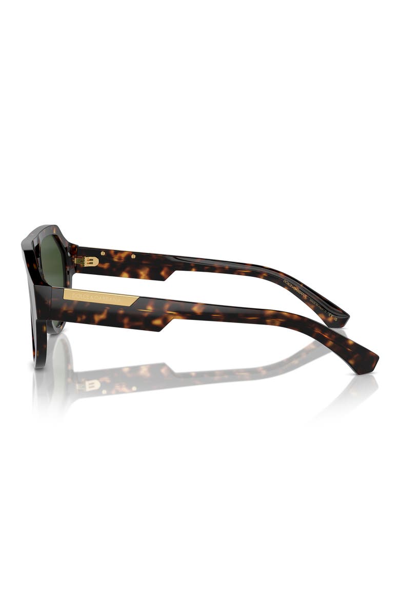 56mm Square Aviator Polarized Sunglasses, Alternate, color, HAVANA