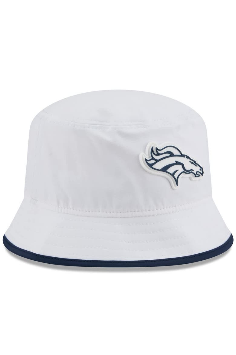 Men's New Era  White Denver Broncos 2025 NFL Training Camp Stretch Bucket Hat, Alternate, color, White