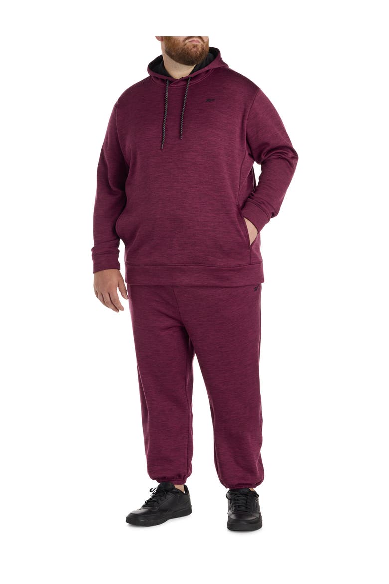 Big & Tall Performance Fleece Pullover Hoodie, Alternate, color, BLACK CHERRY HEATHER