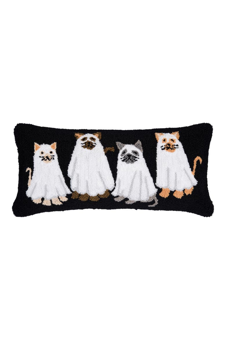 Ghost Pets Throw Pillows, Main, color, Black