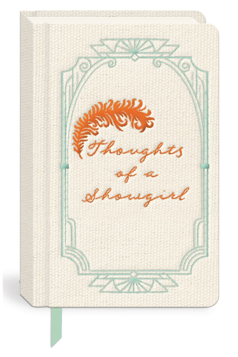 Showgirl Embroidered Journal, Main, color, GREEN
