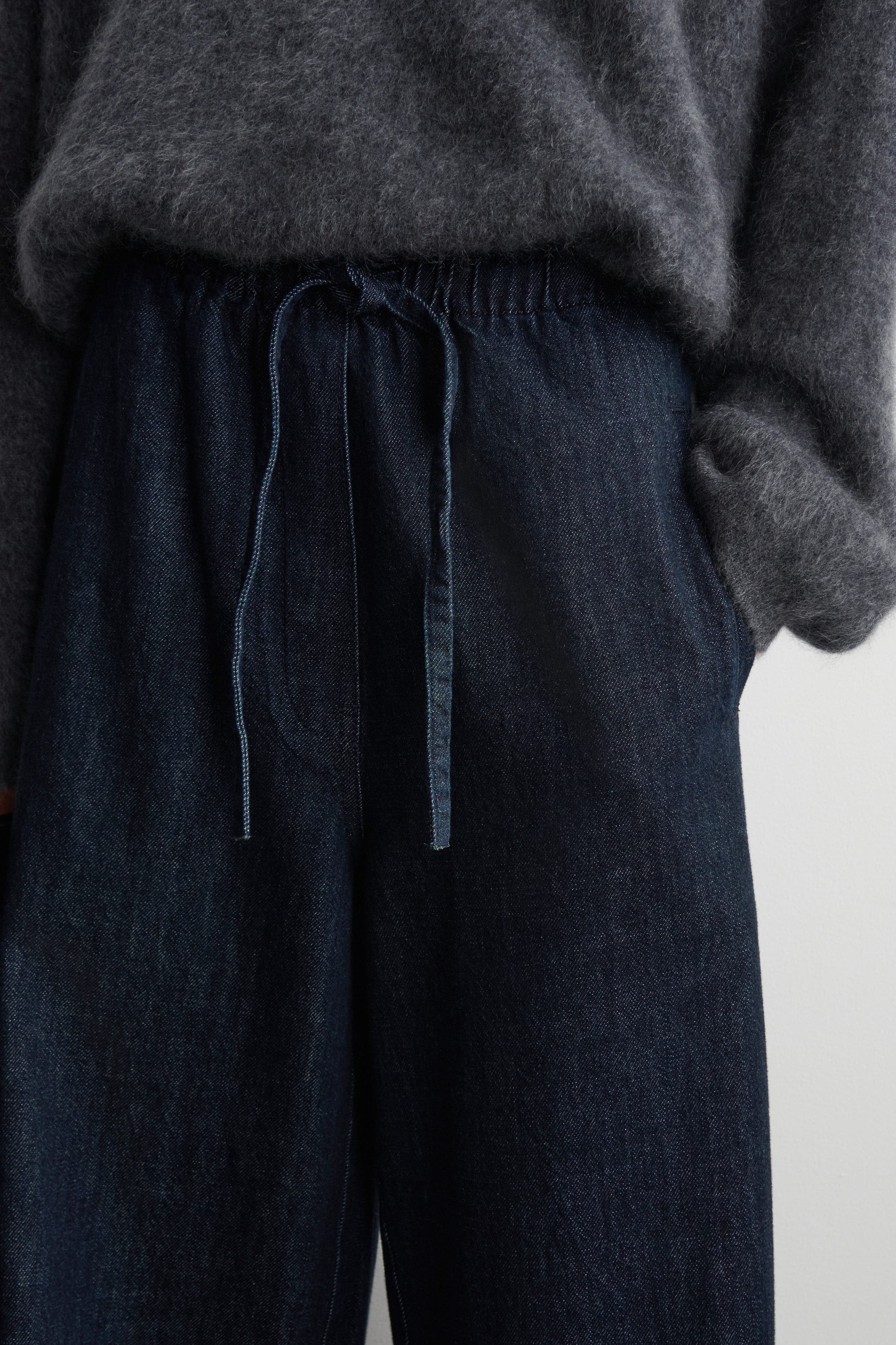 Cropped Denim Wide-Leg Pants - image 2