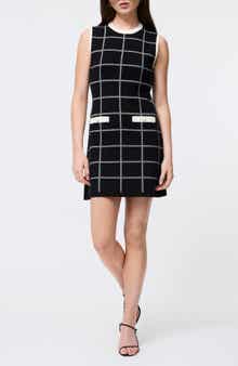 French Connection Check Sleeveless Sweater Minidress