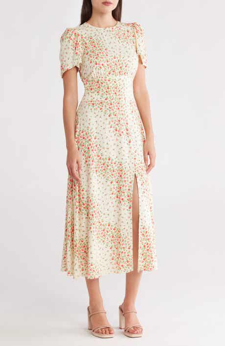 AFRM LOS ANGELES AFRM Jamie Print Open Back Short Sleeve Dress