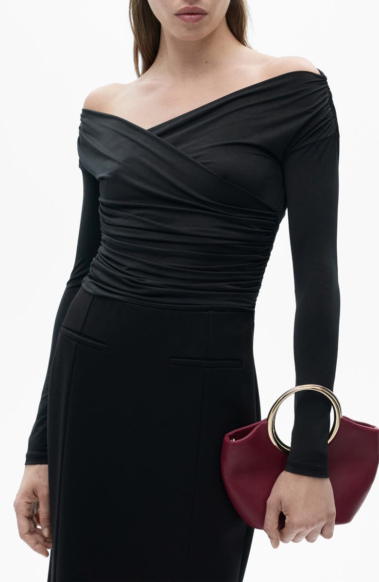 MANGO Crossover Long Sleeve Top, Main, color, 