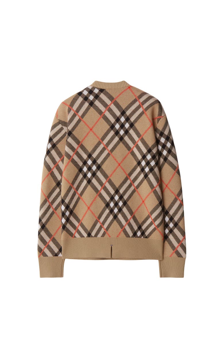 Burberry Check Wool Mohair Blend Sweater, Alternate, color, Sand