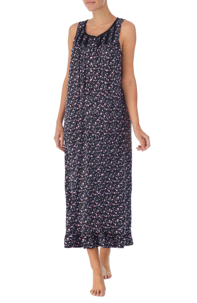 Eileen West Ballet Lace Trim Cotton Nightgown, Main, color,