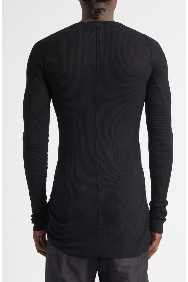 Long Sleeve Rib T-Shirt, Alternate, color, BLACK
