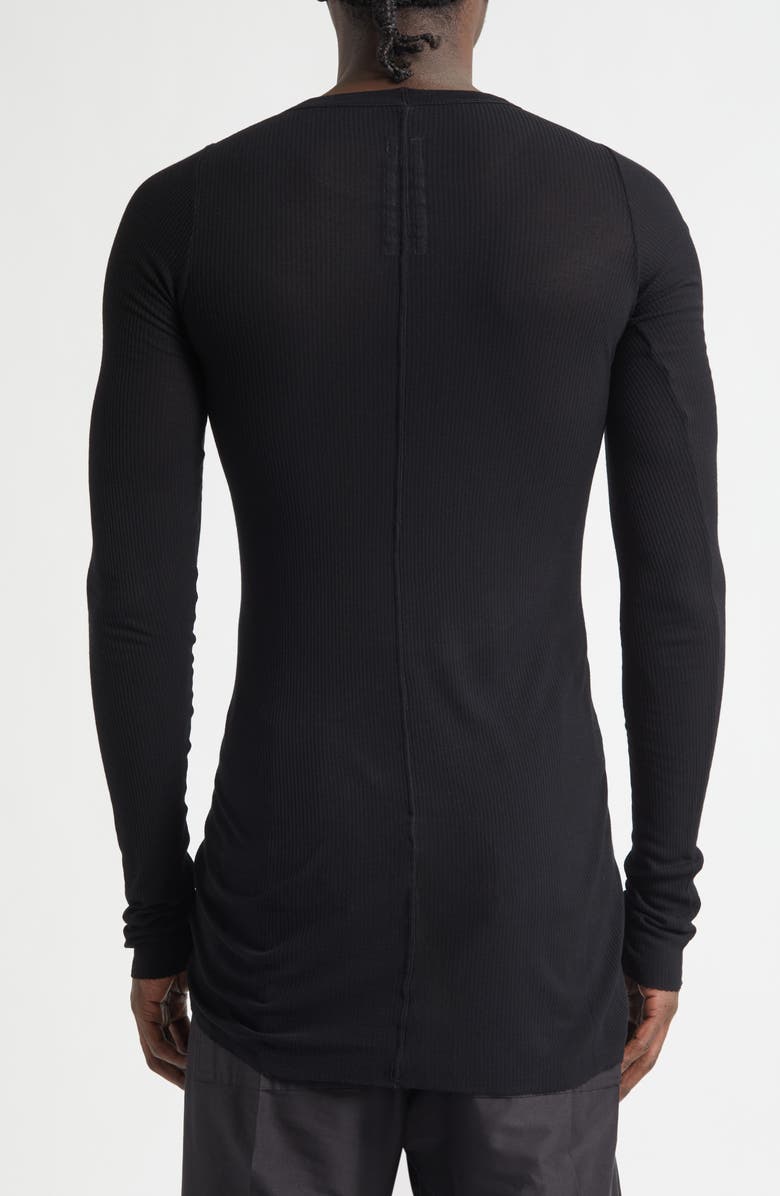 Rick Owens Long Sleeve Rib T-Shirt, Alternate, color, Black