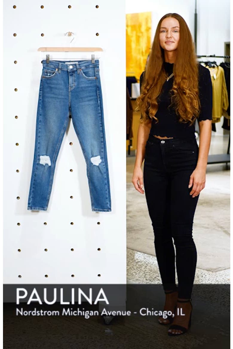 Moto Jamie Ripped High Waist Ankle Skinny Jeans video
