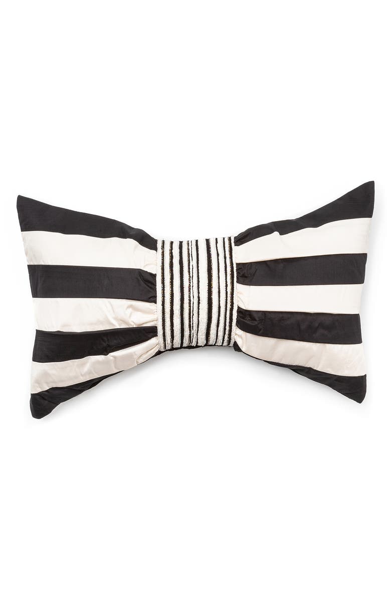 MACKENZIE CHILDS Marquee Bow Accent Pillow, Main, color, Black/ White