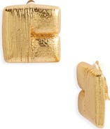 Karine Sultan Brushed Textured Stud Earrings